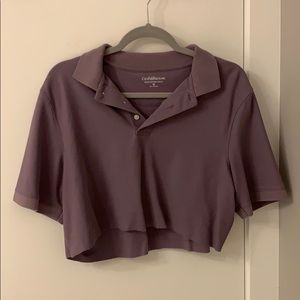 purple polo cropped top